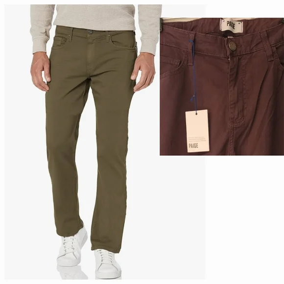 PAIGE Men's Normandie Slim Straight Leg Jean in Vintage Plum color size 36x33 - Picture 1 of 13